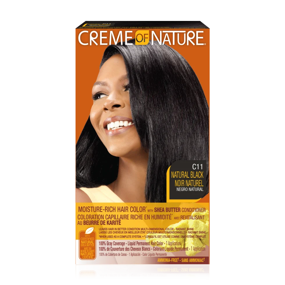 Creme of Nature Moisture-Rich Hair Color with Mango & Shea Butter Conditioner Natural Black
