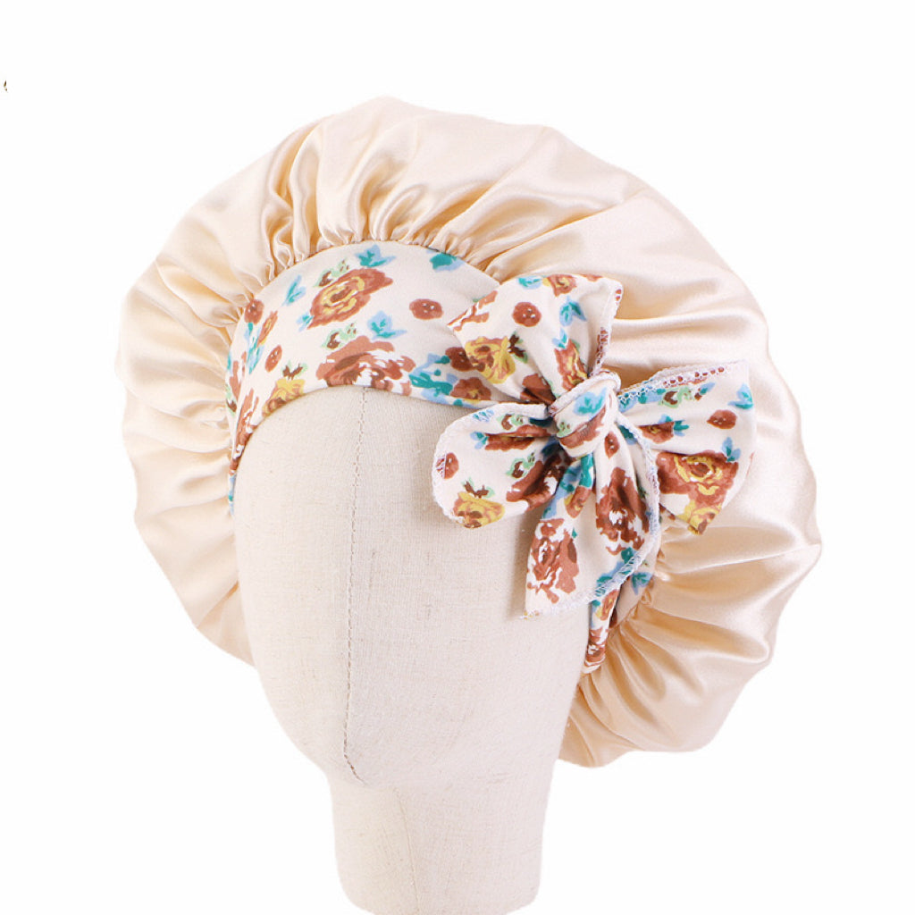 Lady Royal Satin Kids Bonnet with Headband-Style Bowknot