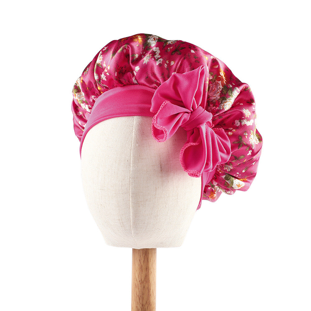 Lady Royal Satin Baby Bonnet with Bowknot Tie