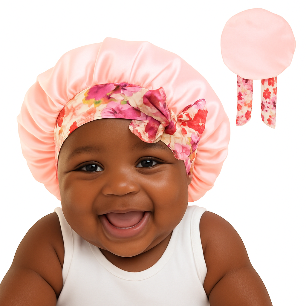 Lady Royal Kids’ Satin Sleep Bonnet with Bowknot