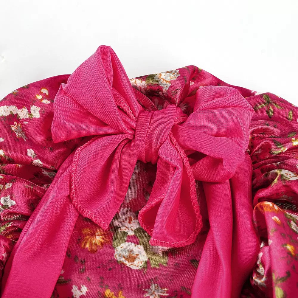 Lady Royal Satin Baby Bonnet with Bowknot Tie
