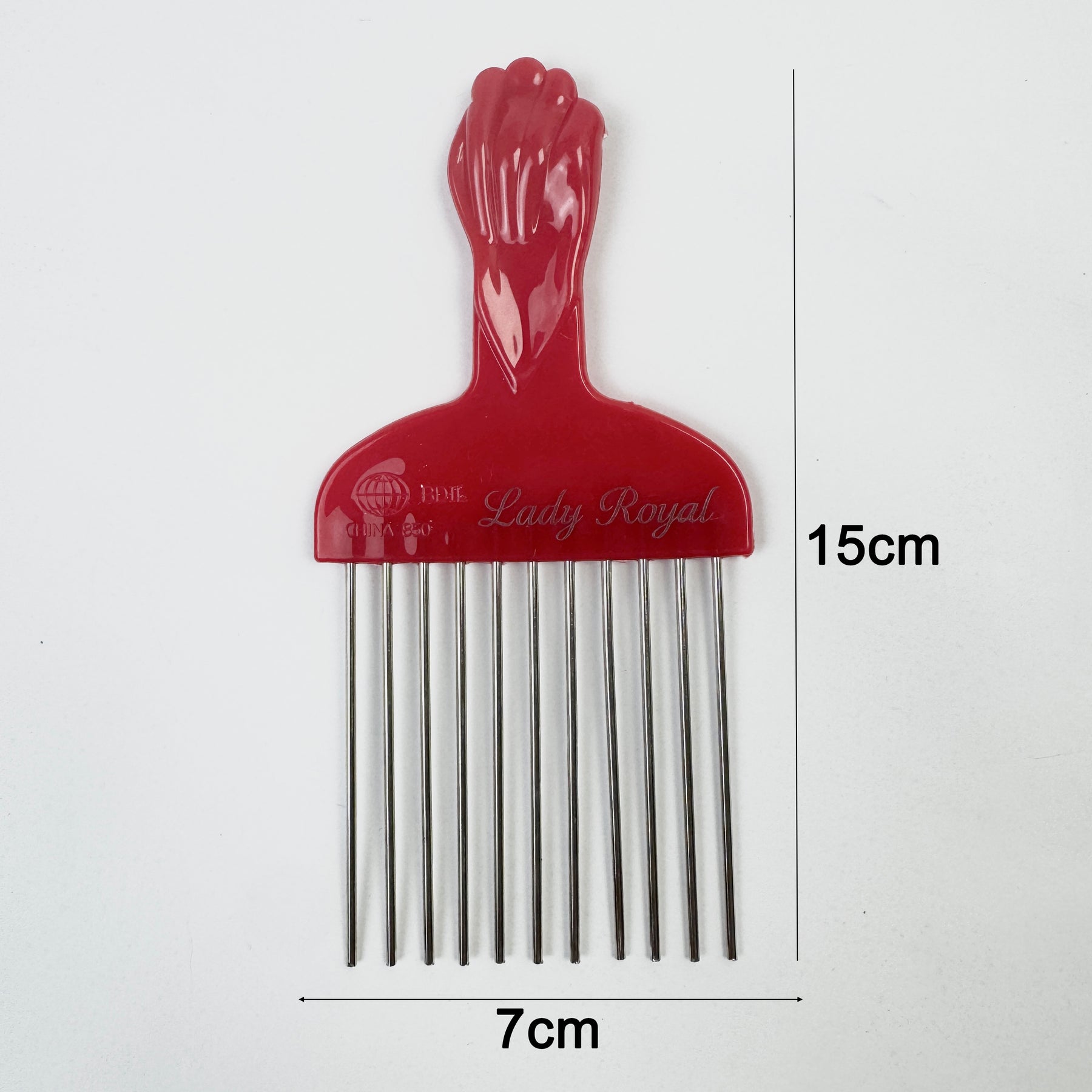 Lady Royal Afro Pick Comb with Stainless Steel Teeth – 15cm