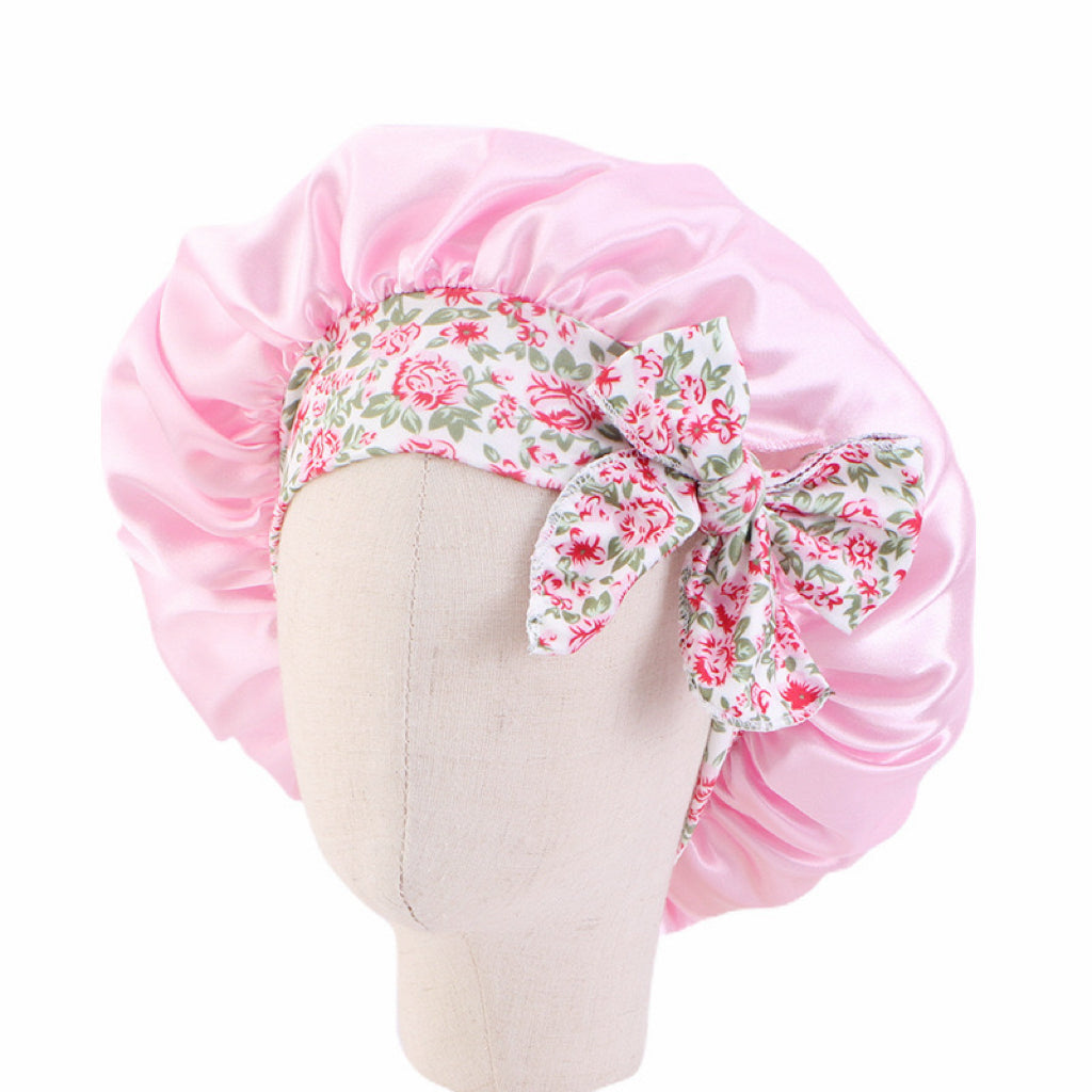 Lady Royal Satin Kids Bonnet with Headband-Style Bowknot