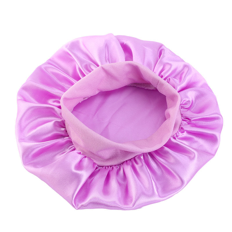 Lady Royal Kids’ Single-Layer Satin Sleep Cap with Wide Elastic Band