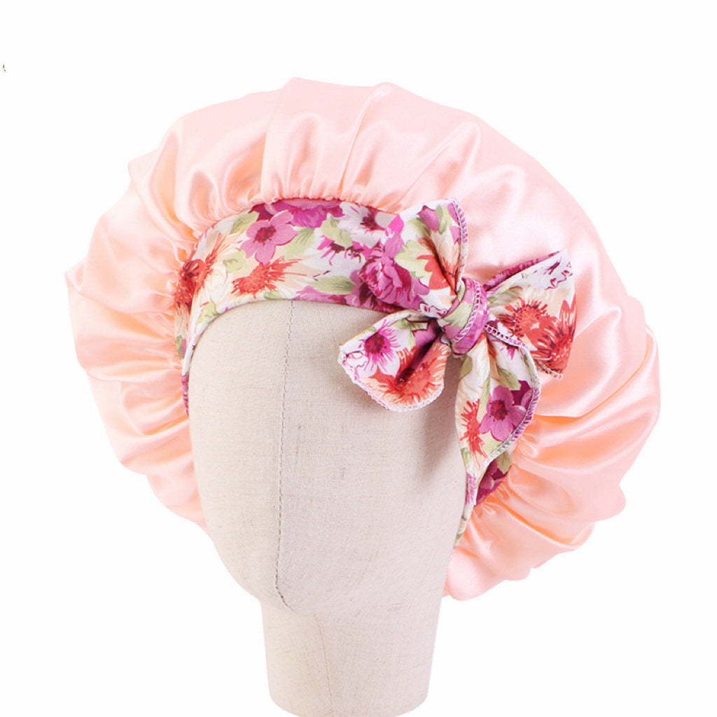 Lady Royal Satin Kids Bonnet with Headband-Style Bowknot