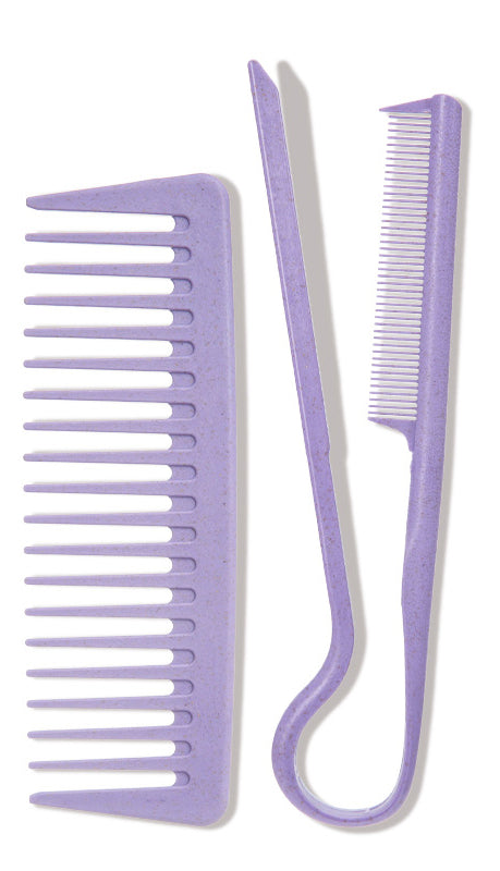 Wheat Straw Hair Comb Set – Wide Tooth Comb & V-Shaped Sectioning Comb