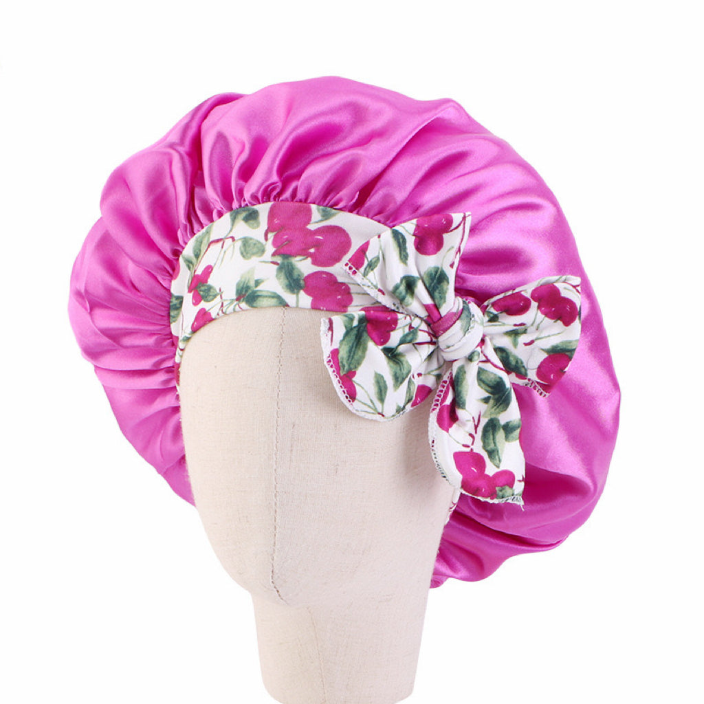 Lady Royal Satin Kids Bonnet with Headband-Style Bowknot