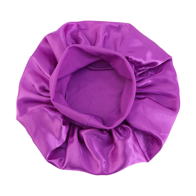 Lady Royal Kids’ Single-Layer Satin Sleep Cap with Wide Elastic Band