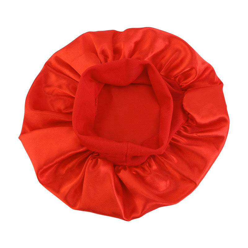 Lady Royal Kids’ Single-Layer Satin Sleep Cap with Wide Elastic Band