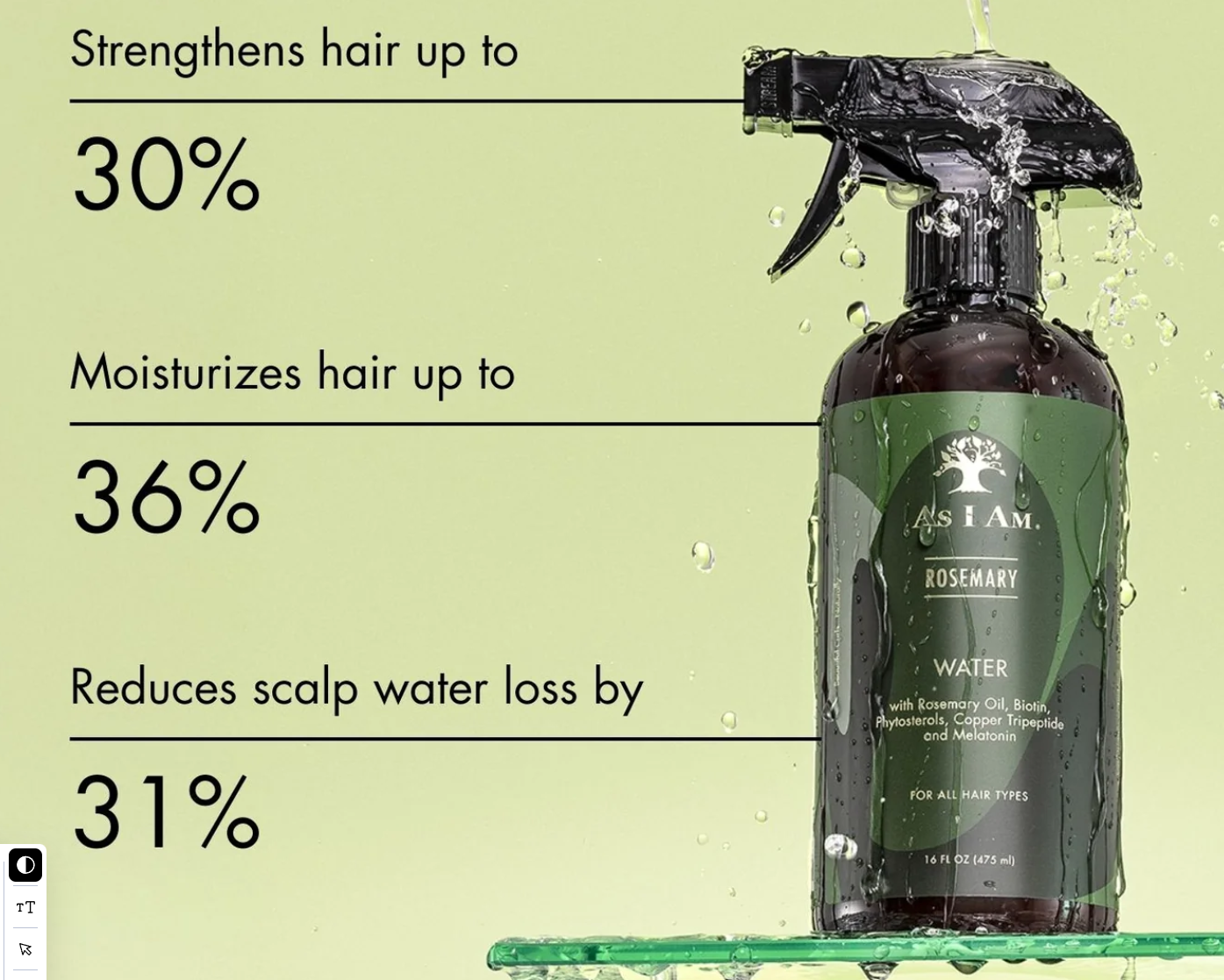 As I Am Rosemary Water Spray 16oz