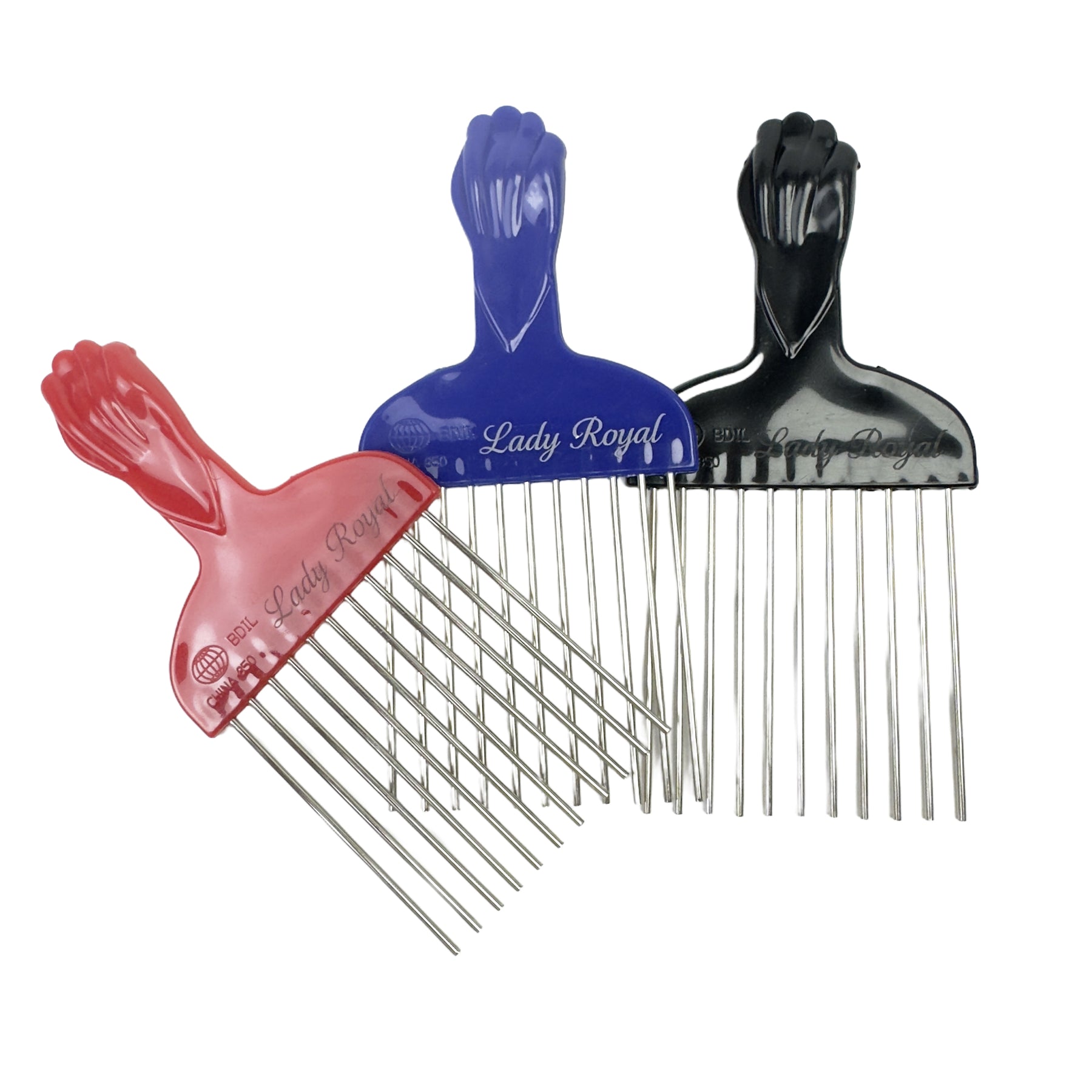 Lady Royal Afro Pick Comb with Stainless Steel Teeth – 15cm