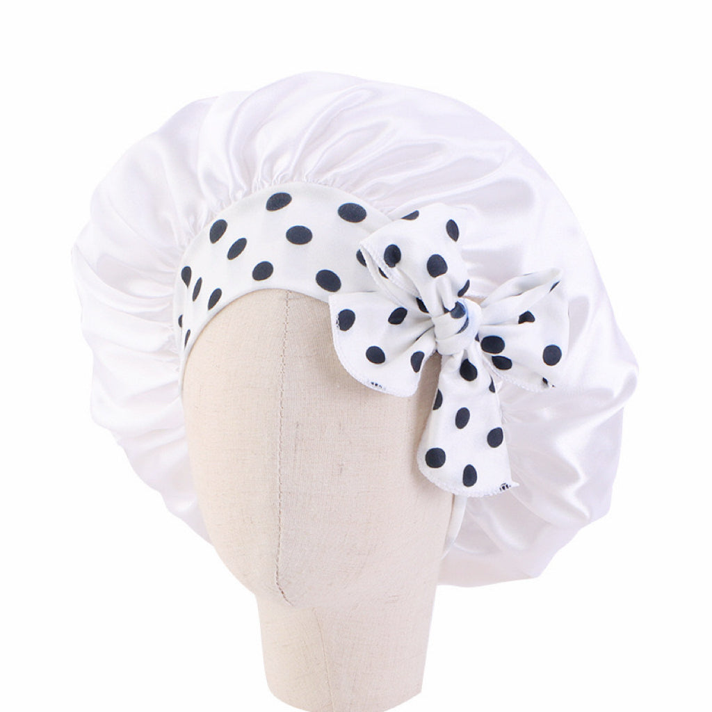 Lady Royal Satin Kids Bonnet with Headband-Style Bowknot