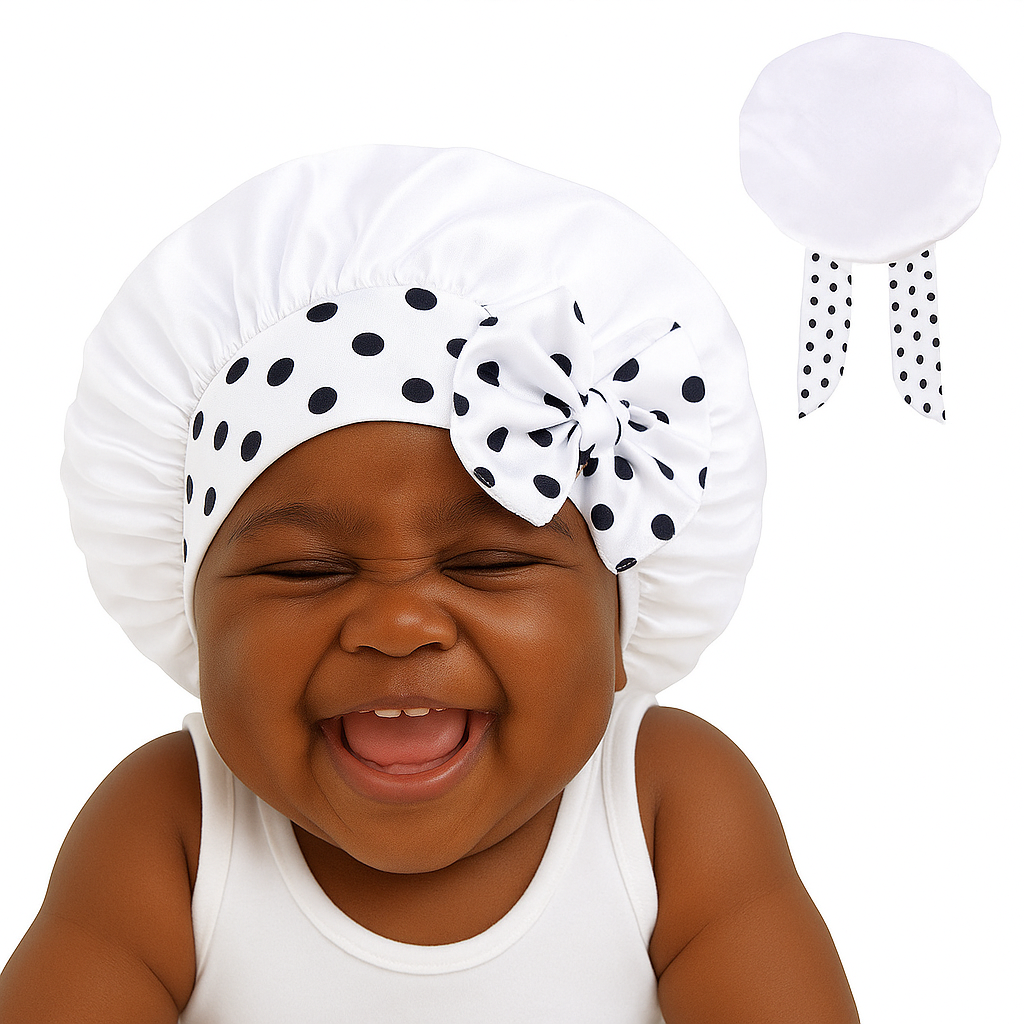 Lady Royal Kids’ Satin Sleep Bonnet with Bowknot