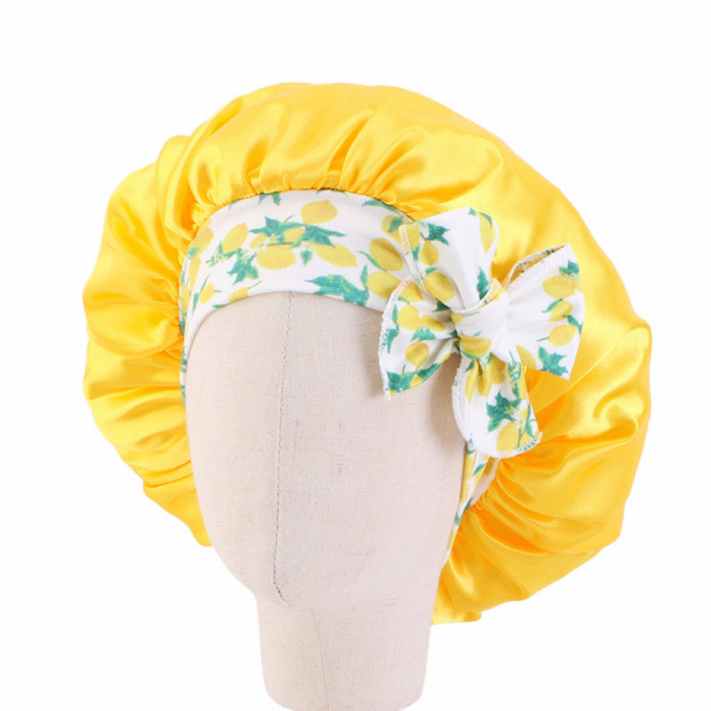 Lady Royal Satin Kids Bonnet with Headband-Style Bowknot