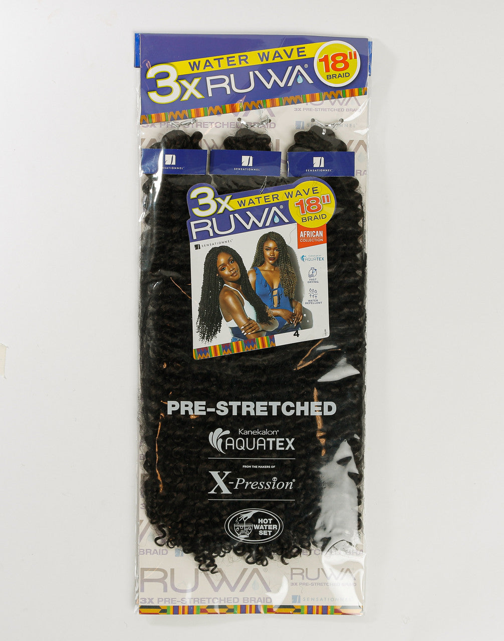 Synthetic Ruwa Braids 3x Water Wave Crochet 18"