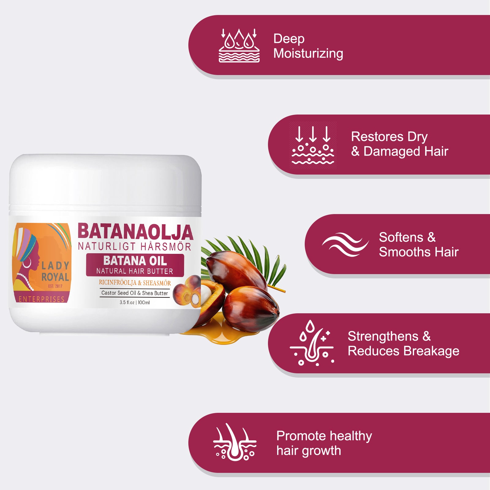 Lady Royal Natural Batana oil Butter 100ml/3.5oz