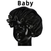 Lady Royal Baby Double Layer Satin Lace Sleeping Cap with Adjustable Tightness