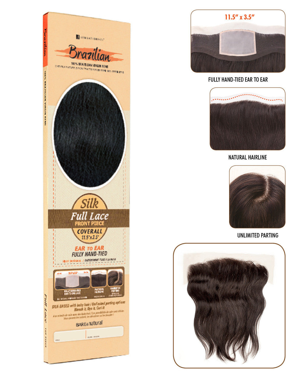 Human Hair Wavy Coverall Closure 11.5x3.5 12"