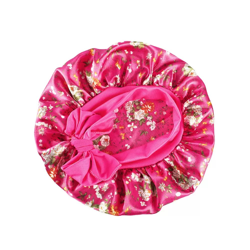 Lady Royal Satin Baby Bonnet with Bowknot Tie
