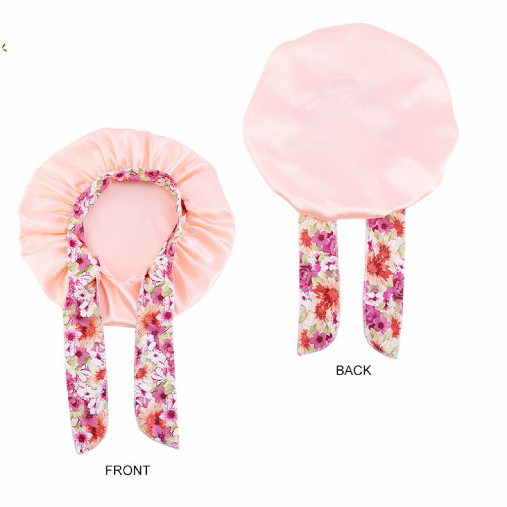 Lady Royal Satin Kids Bonnet with Headband-Style Bowknot