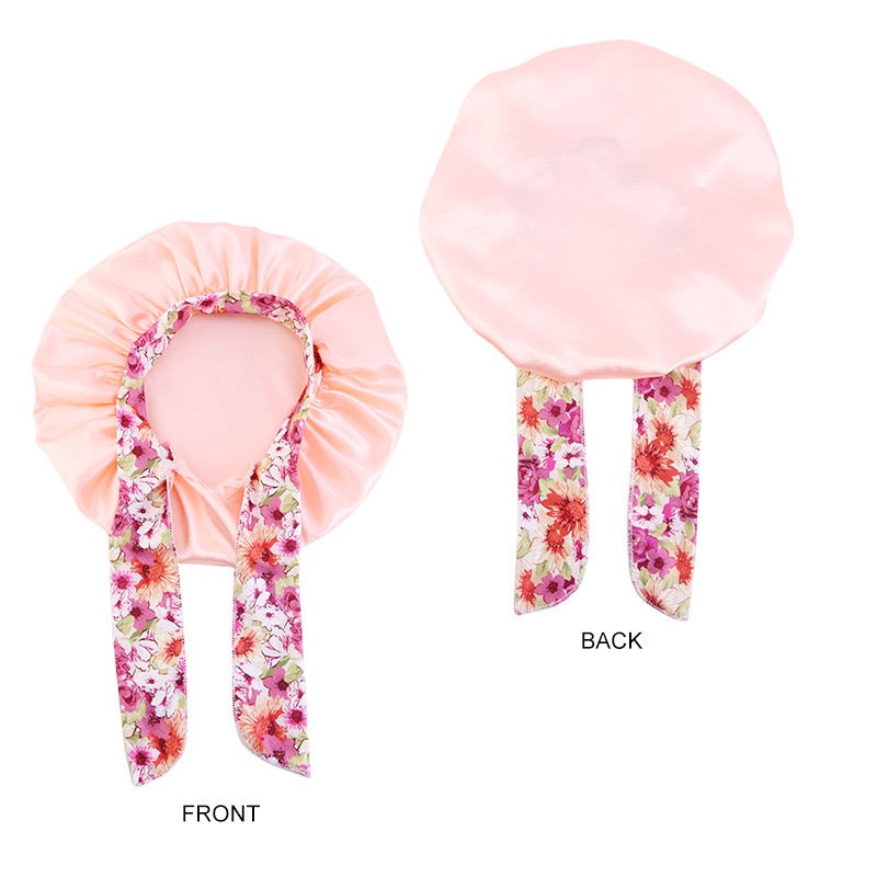 Lady Royal Kids’ Satin Sleep Bonnet with Bowknot