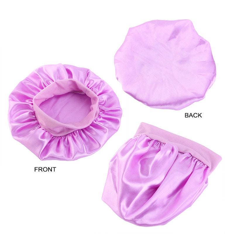 Lady Royal Kids’ Single-Layer Satin Sleep Cap with Wide Elastic Band