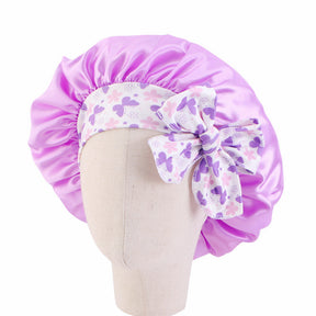 Lady Royal Satin Kids Bonnet with Headband-Style Bowknot