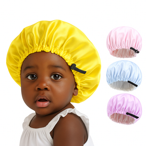 Lady Royal Adjustable Double-Layer Satin Sleep Cap for Kids