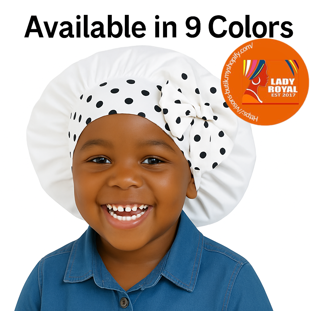 Lady Royal Satin Kids Bonnet with Headband-Style Bowknot