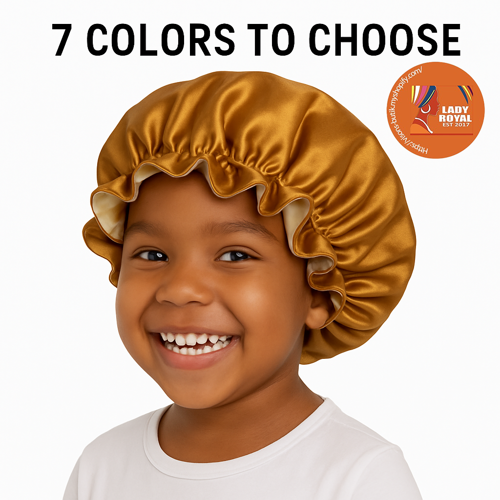 Lady Royal Baby Double Layer Satin Lace Sleeping Cap with Adjustable Tightness