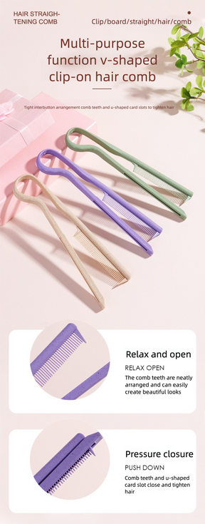 Wheat Straw Hair Comb Set – Wide Tooth Comb & V-Shaped Sectioning Comb