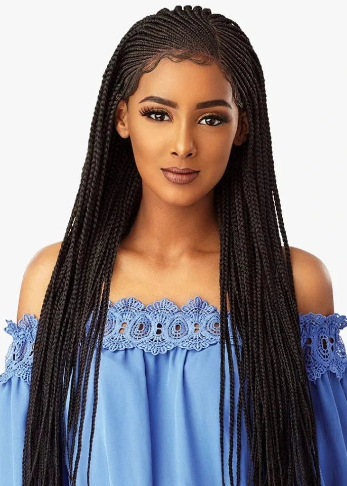Braided Lace Wig Side Part Cornrow