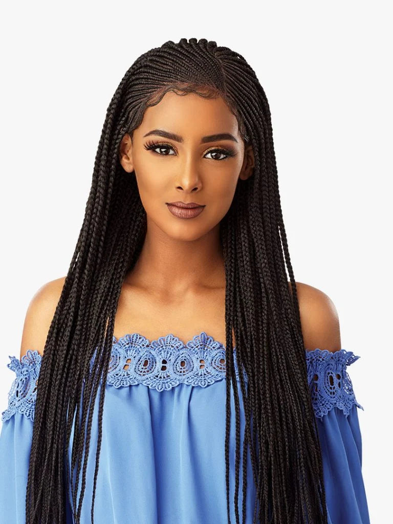 Braided Lace Wig Side Part Cornrow
