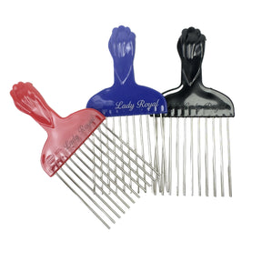 Lady Royal Afro Pick Comb with Stainless Steel Teeth – 15cm