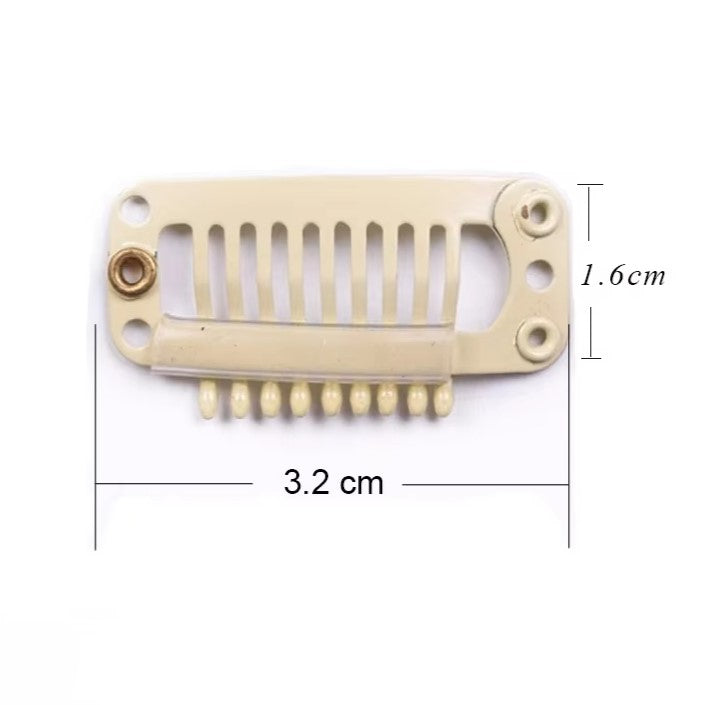 Lady Royal Metal Wig Snap Clips 3.2cm, 9 Teeth, Multi-Color Hair Extension Clips