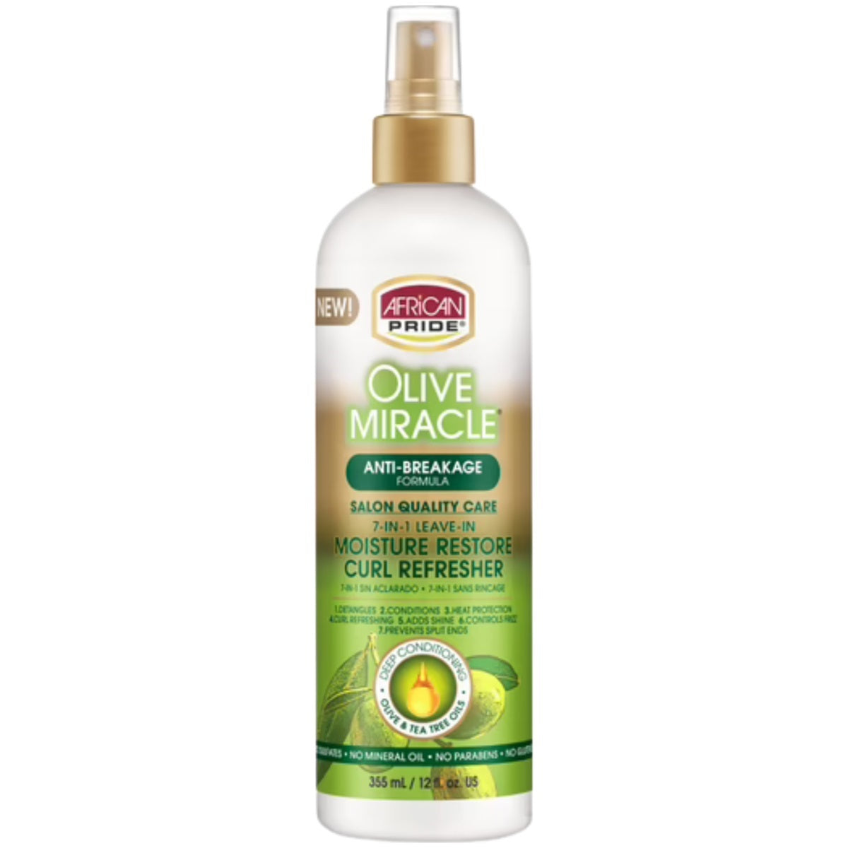 African Pride Olive Miracle Moisture Restore Curl Refresher 355ml