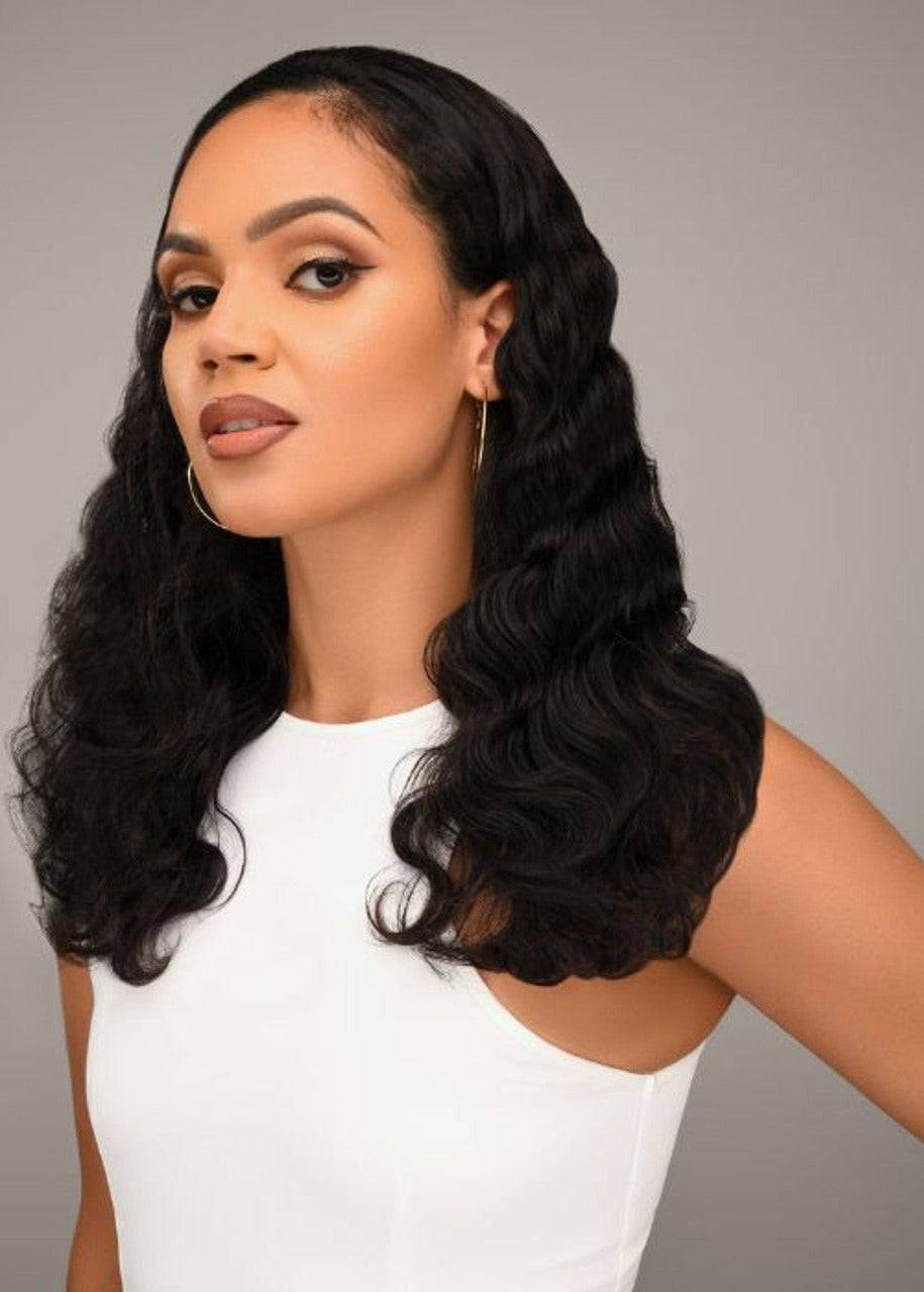 Human Hair 2-in-1 V-Part Wig Chantel 19"