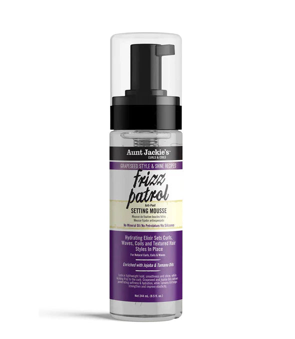 Aunt Jackie's Frizz Patrol Anti-Poof Twist & Curl Setting Mousse 8.5oz