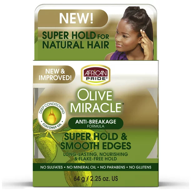 African Pride Olive Miracle Super Hold & Smooth Edges 2.25oz